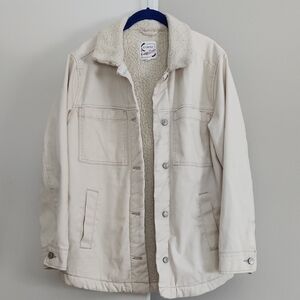 Cream Sherpa-Lined Jacket